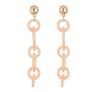 Pink and Gold Resin Link Earrings